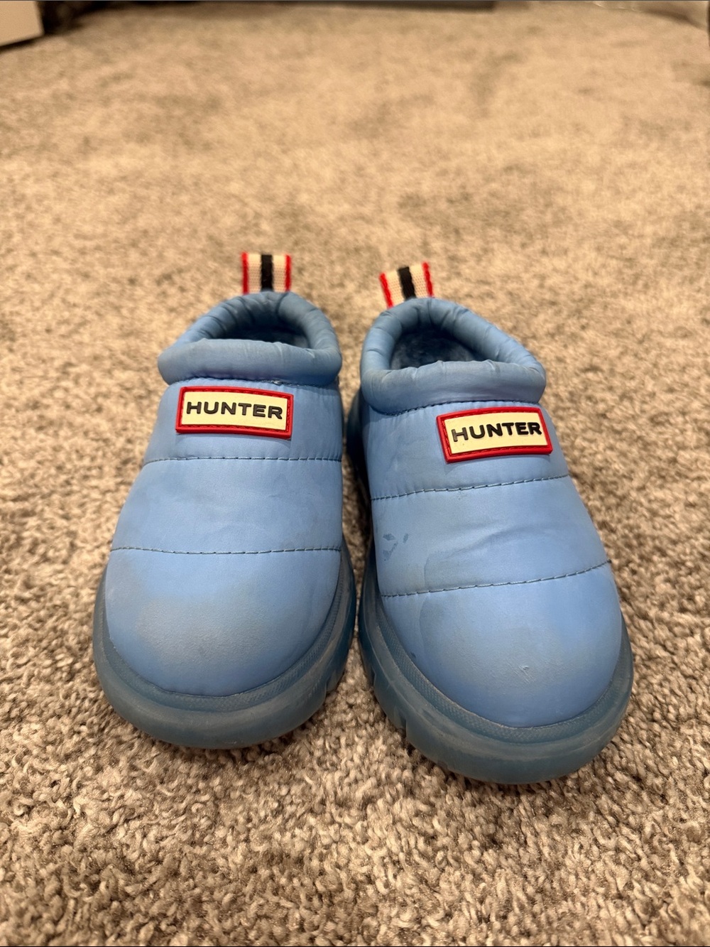 Hunter Kids Cody Light Blue Lug Sole Insulated Water Resistant Slip-on Shoes